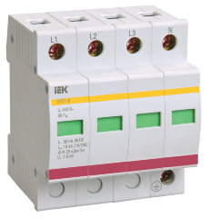 Ограничитель импульсных перенапряжений ОПС1-C 4P 20/40кА 400B IEK